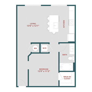 Floorplan Photos Gallery S2 One bedroom, One bathroom at 19 South Apartments, Kissimmee